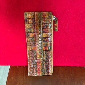 Women’s Double Sided Credit Card Wallet-Multi-Color-Zipper & Strap Closures